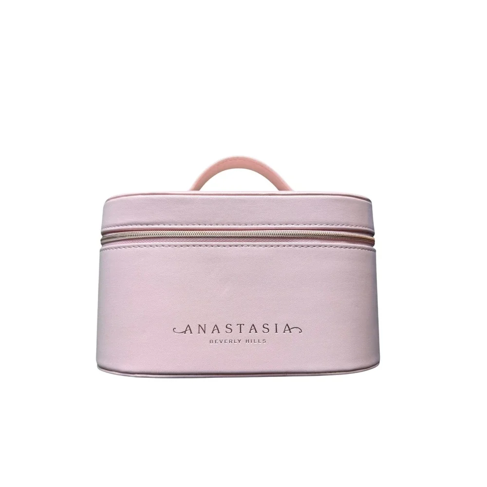 Anastasia Baby Pink Zip Top Handle Cosmetic Bag Case Travel Makeup Beauty Vacay